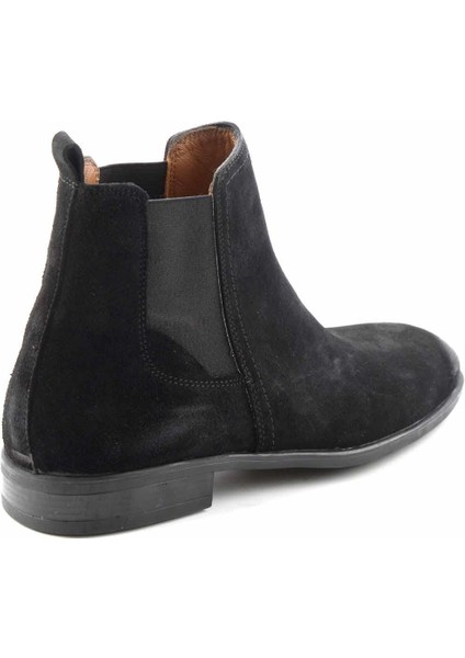 Siyah Süet Leather Erkek Bot & Bootie E02611110102