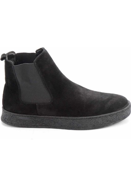 Siyah Süet Leather Erkek Bot & Bootie E02120100402