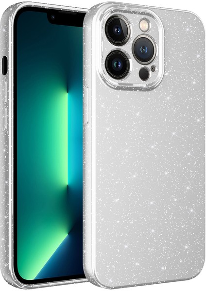 Apple Iphone 13 Pro Max Kılıf Kamera Korumalı Simli Lüx Koton Silikon