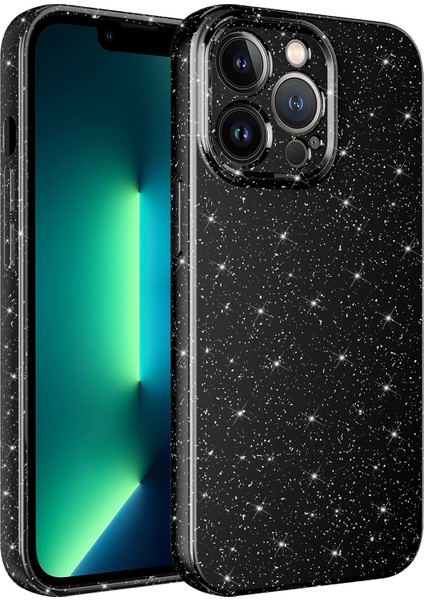 Apple Iphone 13 Pro Max Kılıf Kamera Korumalı Simli Lüx Koton Silikon