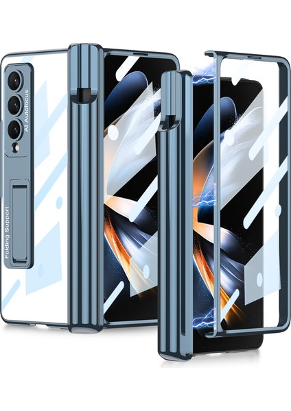 Samsung Galaxy Z Fold 4 Kılıf Kalem Koymalı Standlı Renkli Kipta Kapak