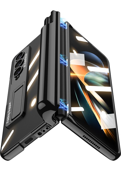 Samsung Galaxy Z Fold 4 Kılıf Kalem Koymalı Standlı Renkli Kipta Kapak