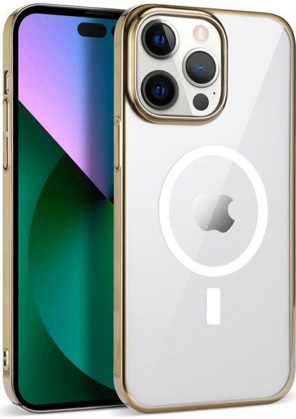 Apple Iphone 13 Pro Max Kılıf Renkli Kenarlı Magsafeli Sert Pixel Kapak
