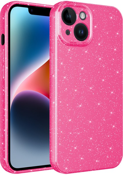 Apple Iphone 14 Plus Kılıf Kamera Korumalı Simli Lüx Koton Silikon