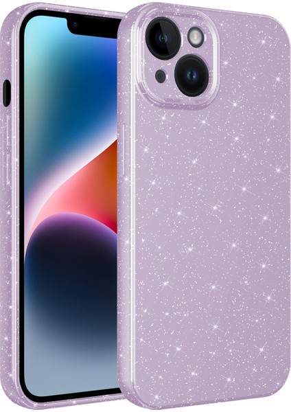 Apple Iphone 14 Kılıf Kamera Korumalı Simli Lüx Koton Silikon