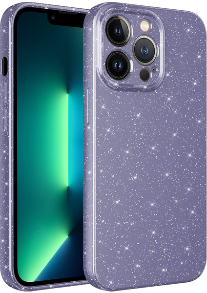 Apple Iphone 13 Pro Max Kılıf Kamera Korumalı Simli Lüx Koton Silikon