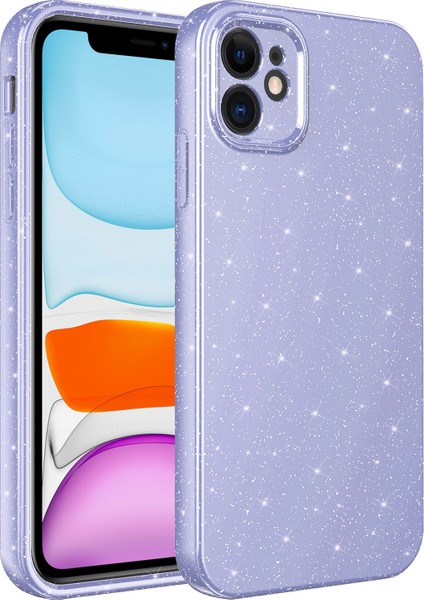 Apple Iphone 12 Kılıf Kamera Korumalı Simli Lüx Koton Silikon