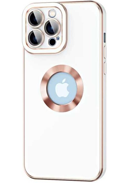 Apple Iphone 14 Pro Kılıf Kamera Korumalı Logo Açık Renkli Kongo Silikon