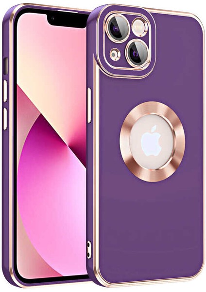 Apple Iphone 14 Kılıf Kamera Korumalı Logo Açık Renkli Kongo Silikon