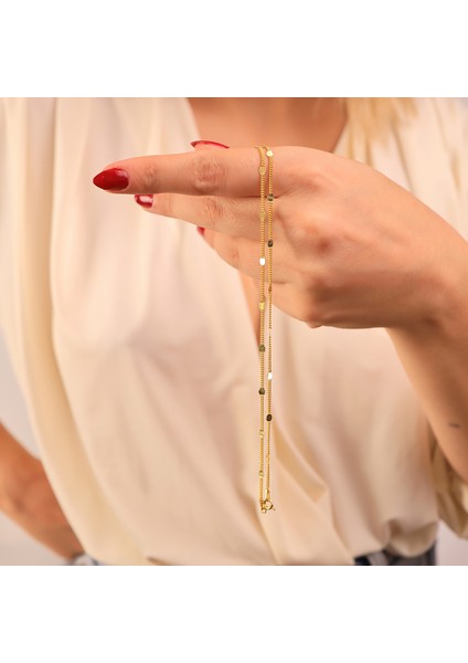 925 Ayar Gümüş Plakalı Zincir Kolye fırsatları