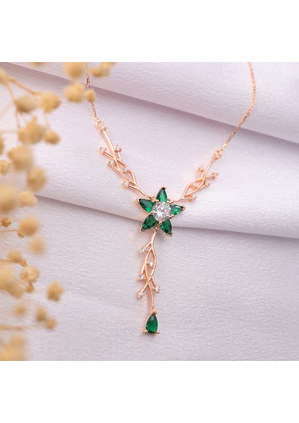 925 Ayar Gümüş Manolya Kolye