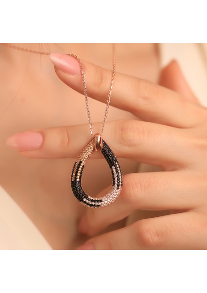 925 Ayar Gümüş Leopar Desenli Damla Kolye fiyatları