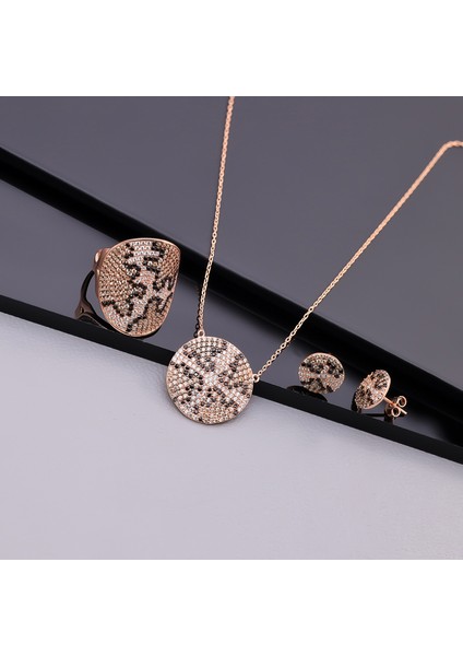 925 Ayar Gümüş Leopar Desen Set