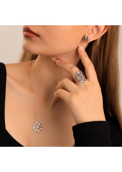 925 Ayar Gümüş Leopar Desen Set fiyatları