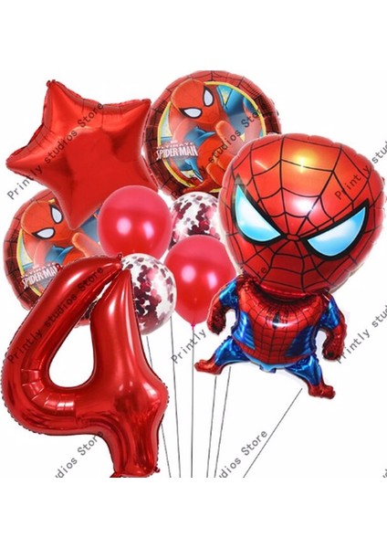 Parti Station Spiderman Örümcek Adam Konsept Yaş Balon Konsept Doğum Günü Set Yaş Balon Set