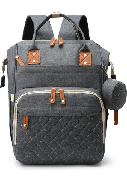 Büyük Kapasiteli Bebek Bakım Çantası - Karanlık Gri (Yurt Dışından)