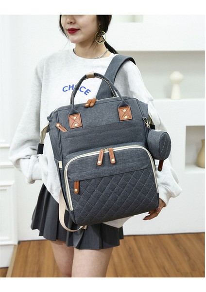 Büyük Kapasiteli Bebek Bakım Çantası - Karanlık Gri (Yurt Dışından) fiyatları