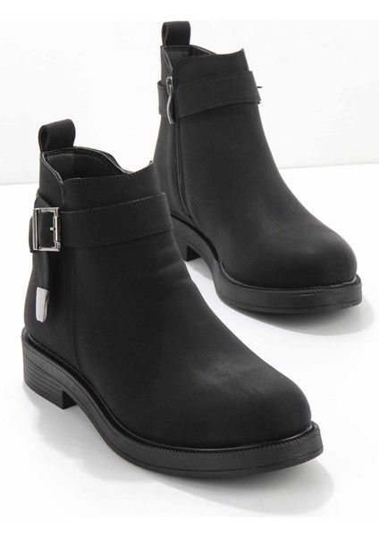 Siyah Nubuk Kadın Bot & Bootie K02578300301