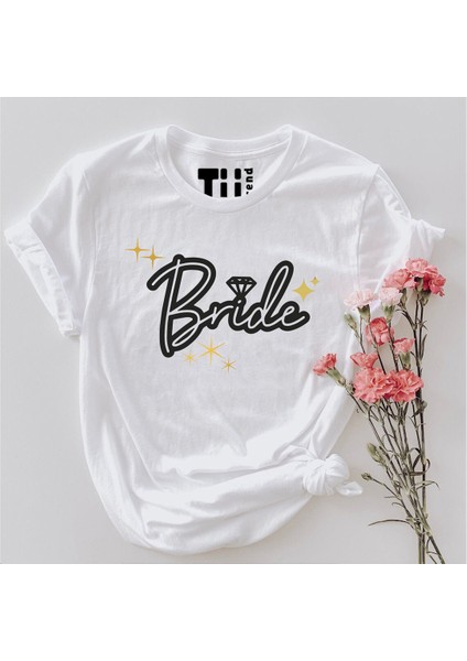 Bride Yazılı Gelinler Için Pamuklu Tshirt