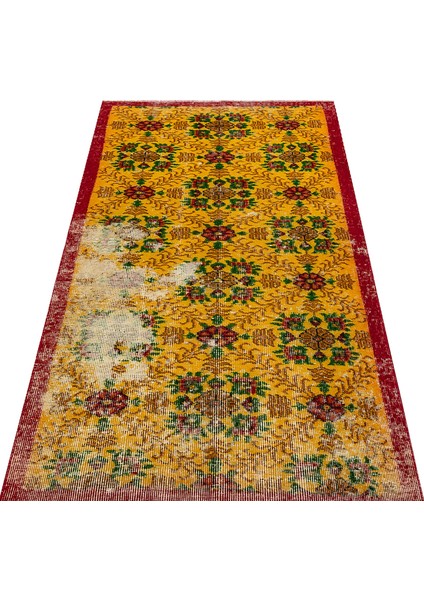 Eşsiz Anadolu Vintage Eskitme El Dokuma Halı 93X187 cm 9815