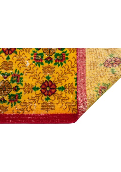 Eşsiz Anadolu Vintage Eskitme El Dokuma Halı 93X187 cm 9815