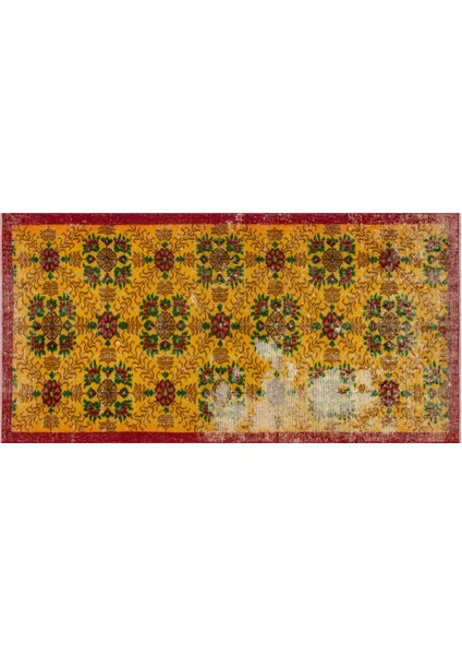 Eşsiz Anadolu Vintage Eskitme El Dokuma Halı 93X187 cm 9815