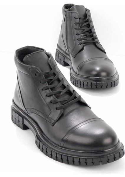 Siyah Leather Erkek Bot & Bootie E02951612003