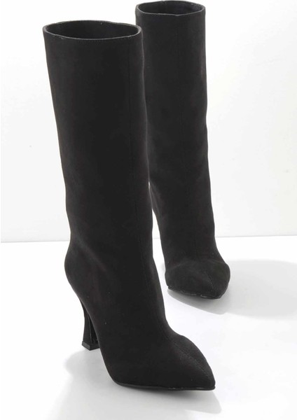 Siyah Süet Kadın Çizme K03575205202