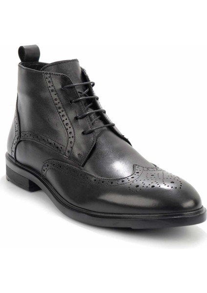 Siyah Leather Erkek Bot & Bootie E02549061103 modelleri