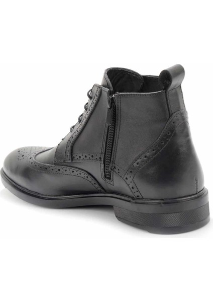 Siyah Leather Erkek Bot & Bootie E02549061103 fırsatları