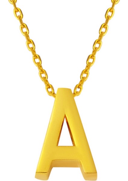 22 Ayar A Harfi Altın Kolye