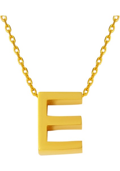 22 Ayar E Harfi Altın Kolye