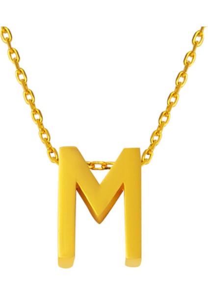 22 Ayar M Harfi Altın Kolye