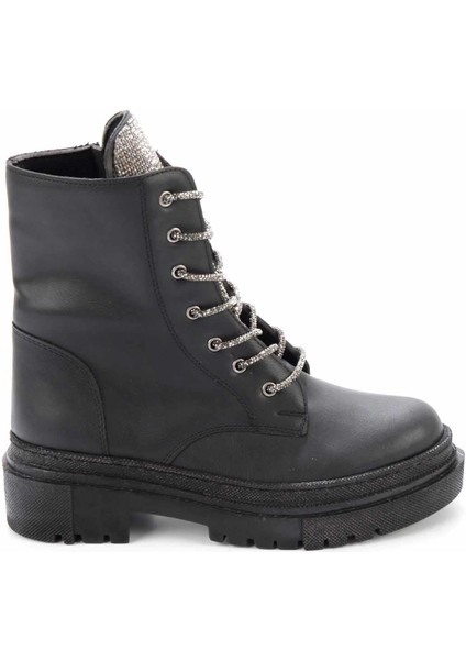 Siyah Platin Kadın Bot & Bootie K02641530609