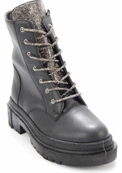 Siyah Platin Kadın Bot & Bootie K02641530609