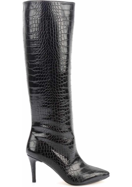 Siyah Kroko Kadın Çizme K03240165011 fiyatları