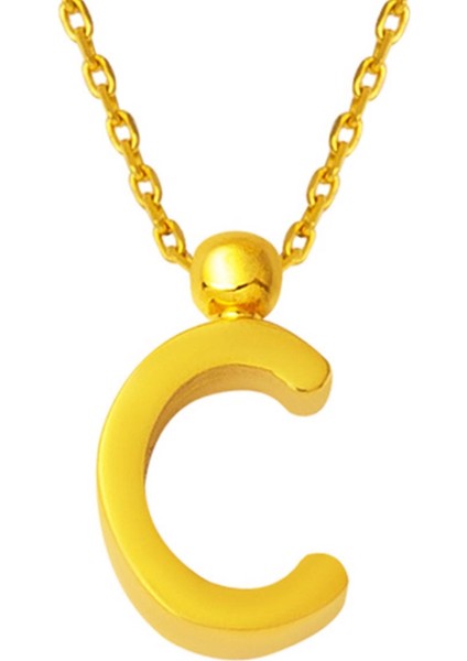 22 Ayar C Harfi Altın Kolye