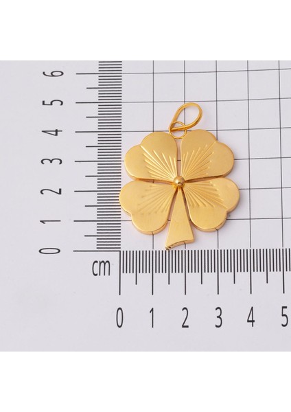 22 Ayar Altın 4 Cm. Yonca Kolye