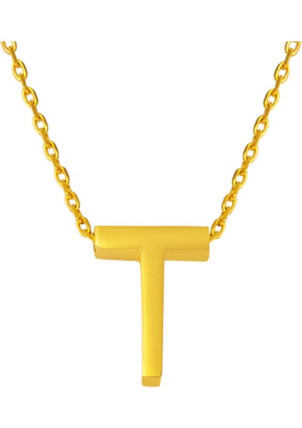 22 Ayar T Harfi Altın Kolye