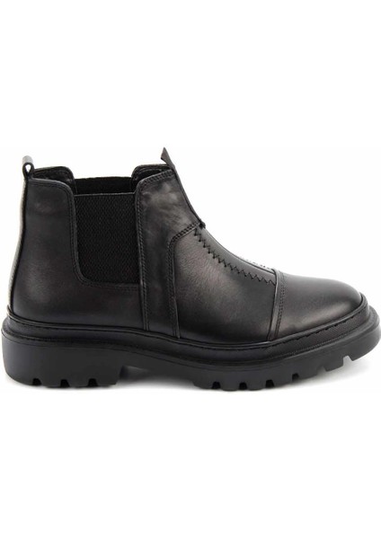 Siyah Leather Erkek Bot & Bootie E02107050203