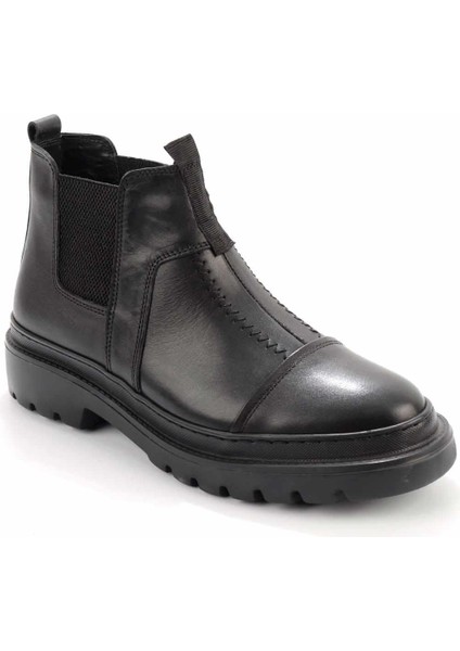 Siyah Leather Erkek Bot & Bootie E02107050203