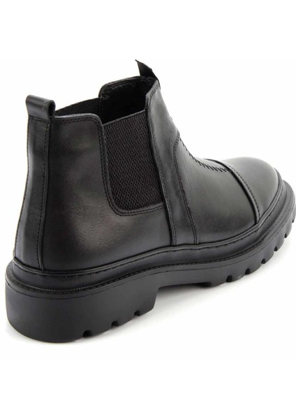 Siyah Leather Erkek Bot & Bootie E02107050203