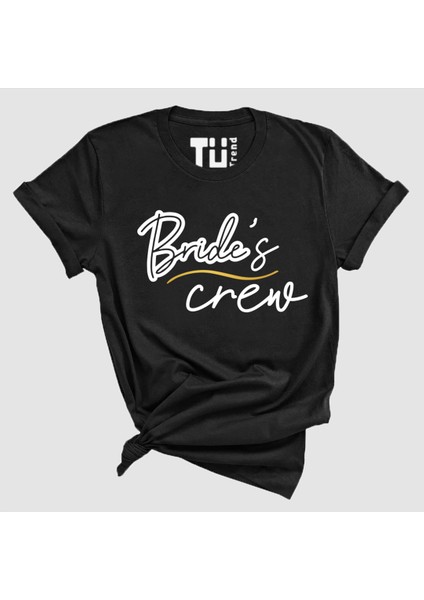 Bride Crew Yazılı Gelinler ve Arkadaşları Için Pamuklu Tshirt