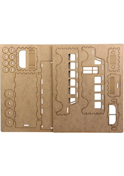 Kelebek Oyuncak 3D Ahşap Otobüs Maketi