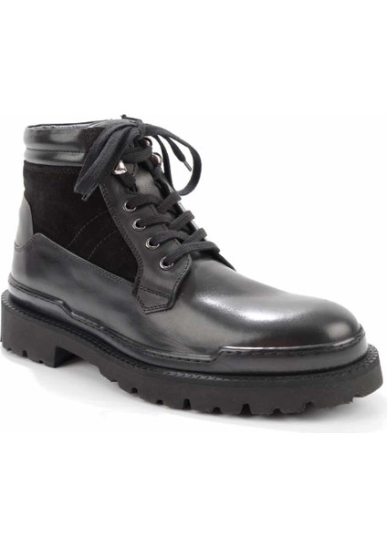 Siyah Leather Erkek Bot & Bootie E02901491703 modelleri