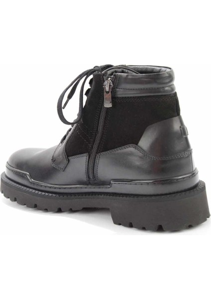 Siyah Leather Erkek Bot & Bootie E02901491703 fırsatları