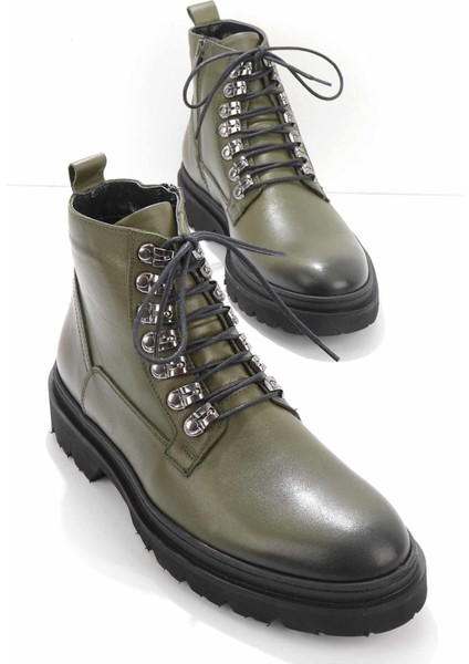 Yeşil Leather Erkek Bot & Bootie E02587508003