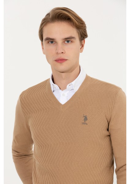 Erkek Camel Melanj Triko Kazak 50258314-VR122