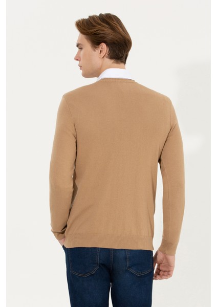 Erkek Camel Melanj Triko Kazak 50258314-VR122