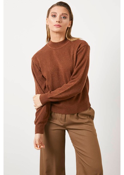 Y Balıkçı Kolları Incili Kazak - Taba